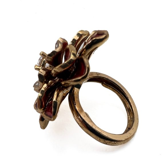 Juicy Couture Red Flower Enamel Ring - Picture 2 of 9